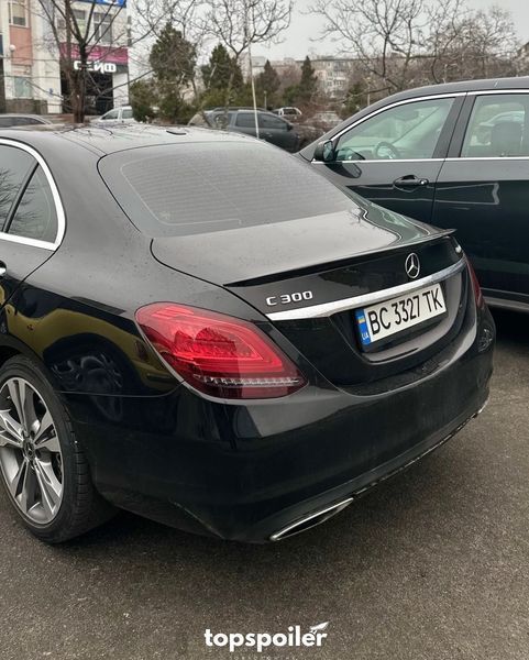 Спойлер багажника Mercedes-Benz C class w205 2014-2019 стиль AMG (ABS пластик) сабля Мерседес 205 (чорний глянець) w205-1 фото