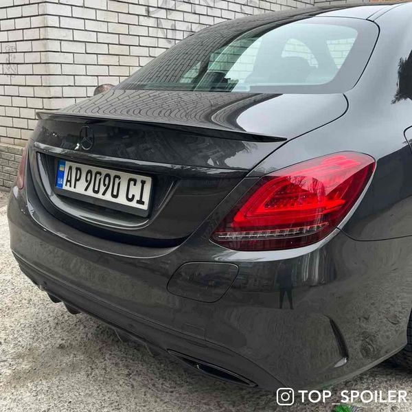 Спойлер багажника Mercedes-Benz C class w205 2014-2019 стиль AMG (ABS пластик) сабля Мерседес 205 (чорний глянець) w205-1 фото