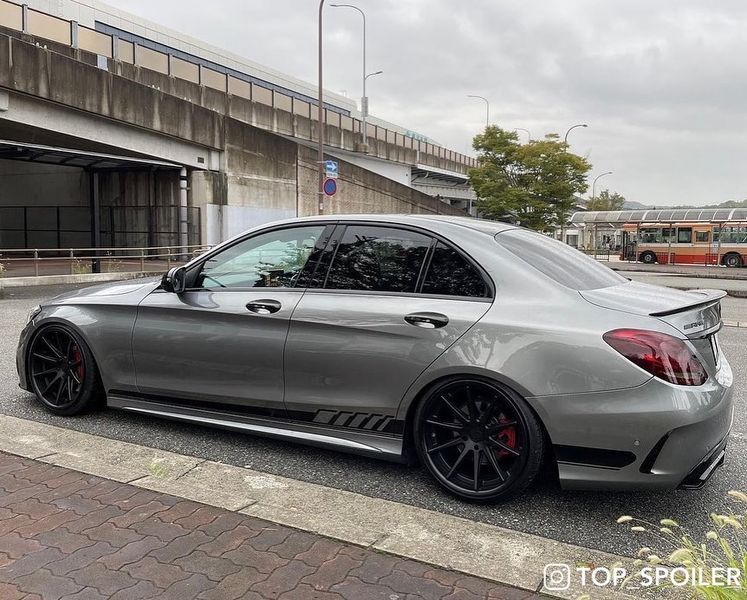 Спойлер багажника Mercedes-Benz C class w205 2014-2019 стиль AMG (ABS пластик) сабля Мерседес 205 (чорний глянець) w205-1 фото