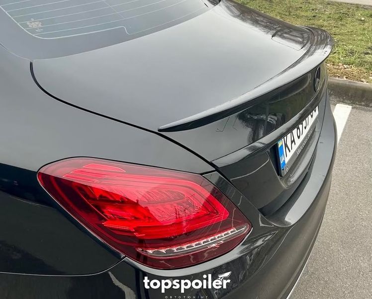 Спойлер багажника Mercedes-Benz C class w205 2014-2019 стиль AMG (ABS пластик) сабля Мерседес 205 (чорний глянець) w205-1 фото