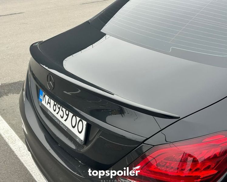 Спойлер багажника Mercedes-Benz C class w205 2014-2019 стиль AMG (ABS пластик) сабля Мерседес 205 (чорний глянець) w205-1 фото