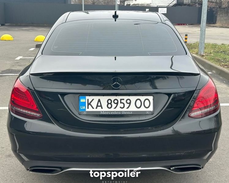 Спойлер багажника Mercedes-Benz C class w205 2014-2019 стиль AMG (ABS пластик) сабля Мерседес 205 (чорний глянець) w205-1 фото