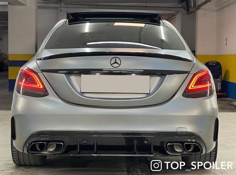 Спойлер багажника Mercedes-Benz C class w205 2014-2019 стиль AMG (ABS пластик) сабля Мерседес 205 (чорний глянець) w205-1 фото