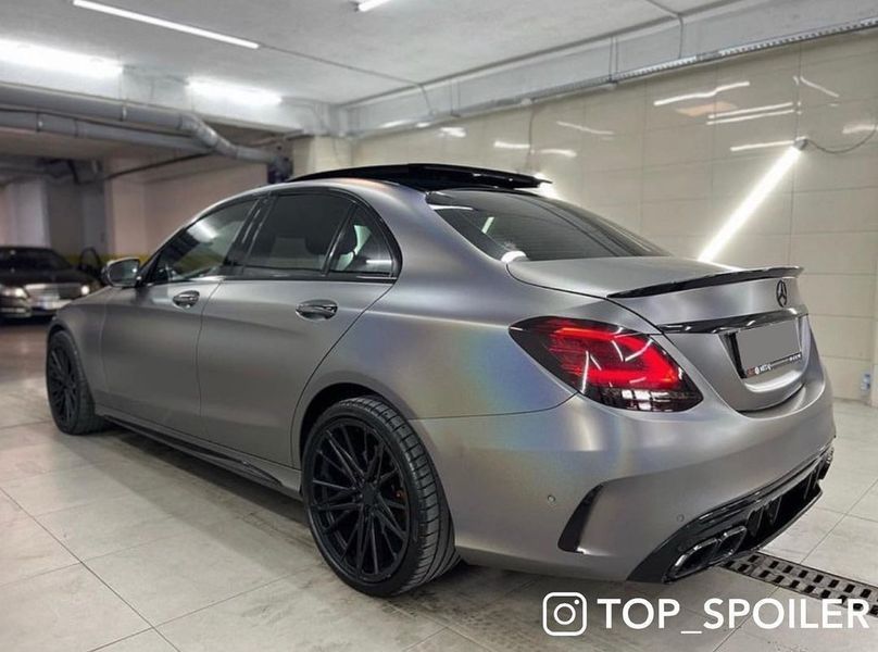 Спойлер багажника Mercedes-Benz C class w205 2014-2019 стиль AMG (ABS пластик) сабля Мерседес 205 (чорний глянець) w205-1 фото