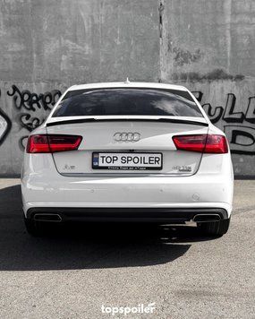 Спойлер багажника Audi A6 C7 2012-2017 стиль М4 (ABS пластик) сабля Ауді Ауди А6 (чорний глянець) C7-M4 фото
