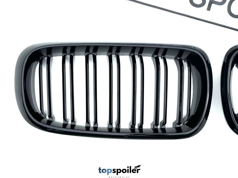 Решітка радіатора BMW X5 F15 / X6 F16 2013-2018 стиль М (ніздрі, ноздри БМВ Ф15 Ф16) чорний глянець F15-F16-M фото