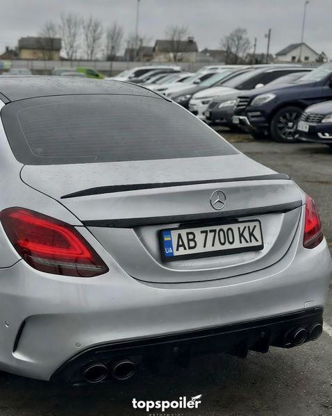 Спойлер багажника Mercedes-Benz C class w205 2014-2019 стиль C63 (ABS пластик) сабля Мерседес 205 (чорний глянець) W205-C63 фото