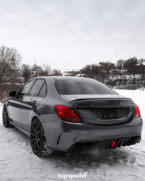 Спойлер багажника Mercedes-Benz C class w205 2014-2019 стиль C63 (ABS пластик) сабля Мерседес 205 (чорний глянець) W205-C63 фото