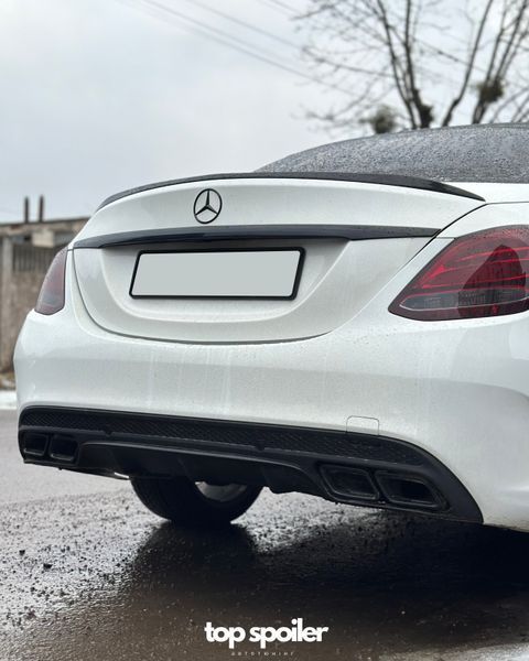 Спойлер багажника Mercedes-Benz C class w205 2014-2019 стиль C63 (ABS пластик) сабля Мерседес 205 (чорний глянець) W205-C63 фото