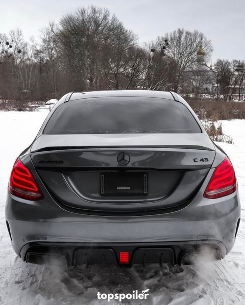 Спойлер багажника Mercedes-Benz C class w205 2014-2019 стиль C63 (ABS пластик) сабля Мерседес 205 (чорний глянець) W205-C63 фото