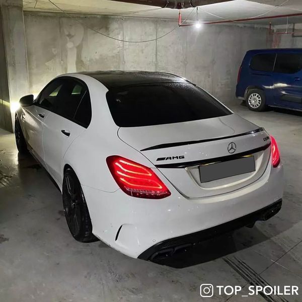 Спойлер багажника Mercedes-Benz C class w205 2014-2019 стиль C63 (ABS пластик) сабля Мерседес 205 (чорний глянець) W205-C63 фото