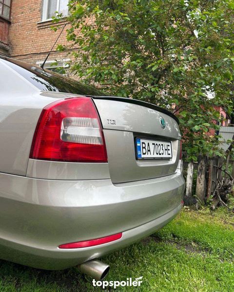 Спойлер багажника Skoda Octavia A5 2006-2014 (ABS пластик) сабля Шкода Октавія А5 (чорний глянець) OC-A5 фото