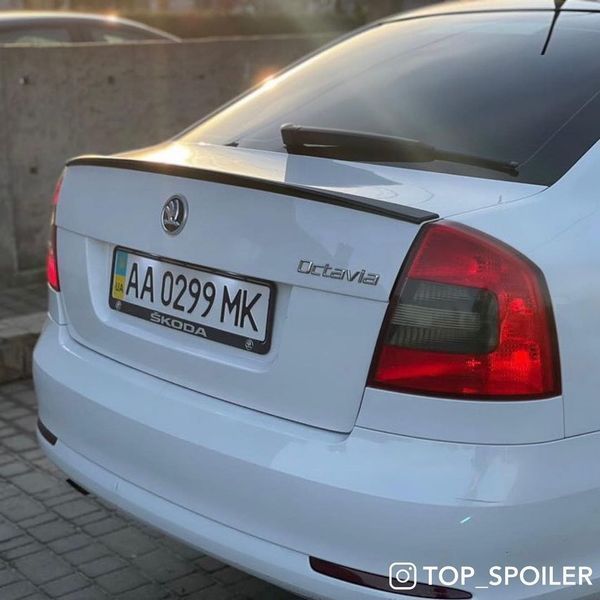 Спойлер багажника Skoda Octavia A5 2006-2014 (ABS пластик) сабля Шкода Октавія А5 (чорний глянець) OC-A5 фото